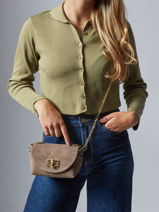 Cross Body Tas Velvet Leder Milano Beige velvet VE24117-vue-porte