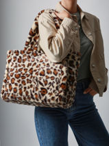 Schoudertas A4 Formaat Fur David jones Beige fur CM7878-vue-porte