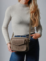 Cross Body Tas Velvet Caviar Leder Milano Beige velvet caviar VC25067-vue-porte