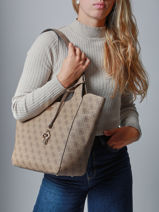 Schoudertas Calista Guess Beige calista SG733422-vue-porte