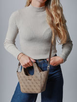 Cross Body Tas Calista Guess Beige calista SG733475-vue-porte