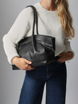 Schoudertas Caviar Leder Milano Rood caviar CA25062-vue-porte