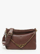 Cross Body Tas Vintage Leder Mila louise Bruin vintage 3822C
