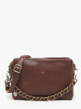 Cross Body Tas Vintage Leder Mila louise Bruin vintage 23673LC