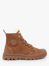 Enkellaarsjes Uit Leder Palladium Bruin accessoires 95982291