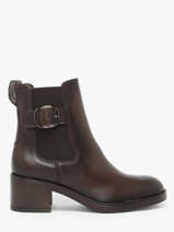 Enkellaarsjes Met Hak Uit Leder Tamaris Bruin accessoires 45