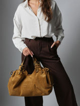 Schoudertas Chiara Zalmleer Gerard darel Geel chiara DCS84407-vue-porte