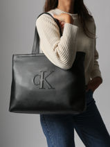 Schoudertas Sculpted Calvin klein jeans Zwart sculpted 4K3070G-vue-porte
