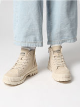 Enkellaarsjes Uit Leder Palladium Beige women 74353210-vue-porte