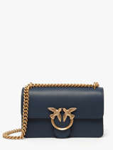 Cross Body Tas Love Bag Icon Leder Pinko Blauw love bag icon A0F1