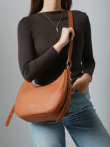 Cross Body Tas Donna Aria Leder Lancaster Bruin donna aria 77-vue-porte