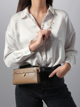 Cross Body Tas Hamilton Leder Michael kors Beige hamilton F5GNXC0L-vue-porte