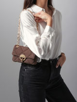 Cross Body Tas Moon Linnen Vanessa bruno Bruin moon 70V40326-vue-porte