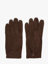 Herenhandschoenen Su�de Leder Met Zijden Voering Omega Bruin men gloves S