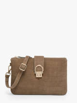 Cross Body Tas Equestre Croco Leder Etrier Bruin equestre croco EECQ0143