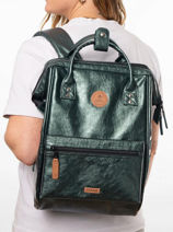 Personaliseerbare Rugzak Adventurer Medium Cabaia Groen adventurer BAGS-vue-porte