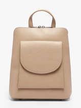 Rugzak / Schoudertas Leder Milano Beige caviar CA240615