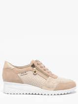 Sneakers Met Platformzool Uit Leder Mephisto Beige women P5149187