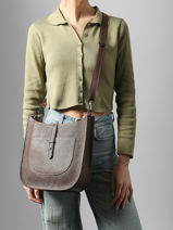 Cross Body Tas Caviar Leder Milano Bruin caviar CA25068-vue-porte