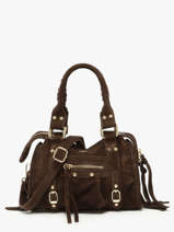 Cross Body Tas Velvet Leder Milano Bruin velvet VE24092O