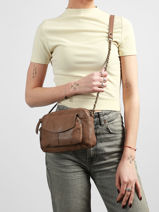 Cross Body Tas Naina Leder Pieces Bruin naina 17063358-vue-porte