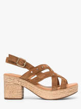 Sandalen Met Hak Uit Leder Aliwell Bruin women A126024