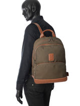 Longchamp Boxford Rugzak Groen-vue-porte