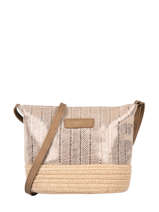Cross Body Tas Iris Raffia Le voyage en panier Beige guimauve PM289