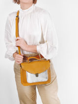 Cross Body Tas Mlle George Argento Leder Paul marius Geel argento GEORGARG-vue-porte