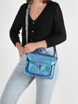 Cross Body Tas Mlle George Scarabee Leder Paul marius Blauw scarabee GEORGSCA-vue-porte