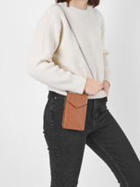 Telefoontasje Foulonn Pia Leder Lancaster Bruin foulonne pm 27-vue-porte