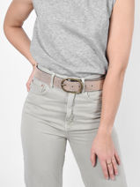 Damesriem Leder Pieces Grijs laura 17125486-vue-porte