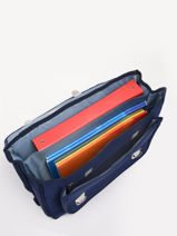 Boekentas 2 Compartimenten Caramel et cie Blauw fier GA-vue-porte