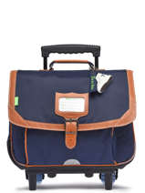 Boekentas Op Wieltjes 2 Compartimenten Tann's Blauw les fantaisies g - 22-42111