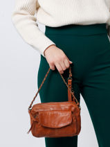 Cross Body Tas Naina Leder Pieces Oranje naina 17063358-vue-porte