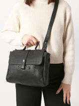 Cross Body Tas Vintage Leder Paul marius Zwart vintage CORNEILL-vue-porte
