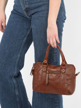 Cross Body Tas Cow Leder Basilic pepper Bruin cow BCOW57-vue-porte