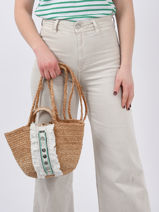 Cross Body Tas Hossa Stro Les tropeziennes Beige hossa TZ02-vue-porte
