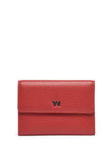 Portefeuille Leder Yves renard Rood foulonne QBAA3028