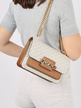 Cross Body Tas Heather Leder Michael kors Beige heather S2G7HL3B-vue-porte