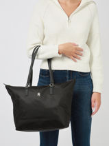 Schoudertas Poppy Tommy hilfiger Zwart poppy AW15639-vue-porte