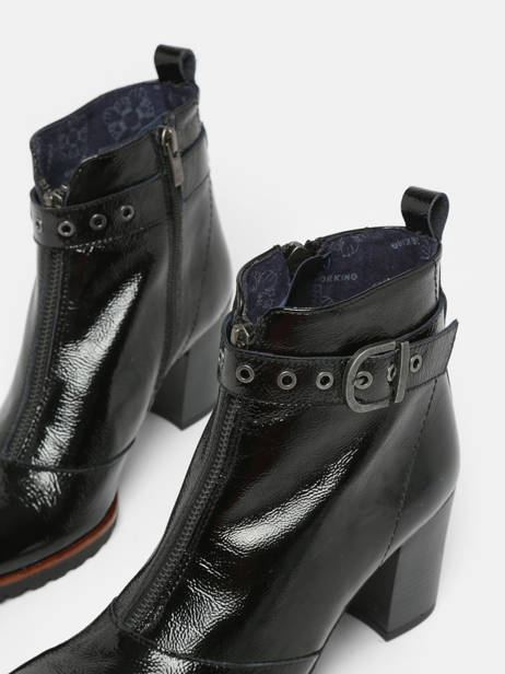 Enkellaarsjes Met Hak Thais Uit Leder Dorking Zwart theme D8300 ander zicht 1