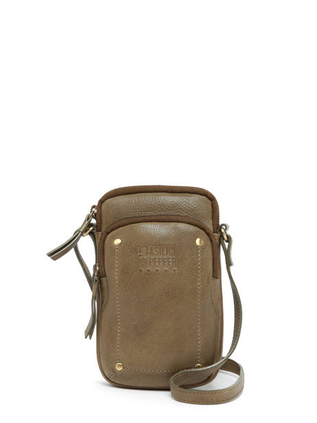 Telefoonetui /cross Body Leder Basilic pepper Groen boston BBOS04
