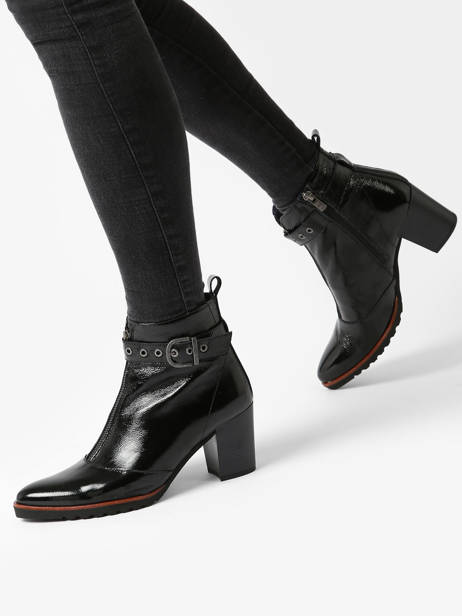 Enkellaarsjes Met Hak Thais Uit Leder Dorking Zwart theme D8300 ander zicht 2