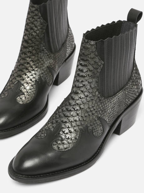 Santiago Laarzen Met Hak Uit Leder Myma Zwart women 6746 ander zicht 1