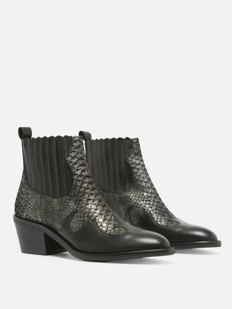 Santiago Laarzen Met Hak Uit Leder Myma Zwart women 6746 ander zicht 3