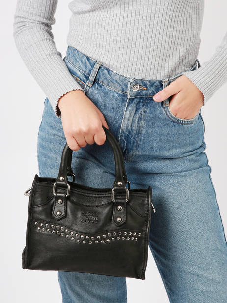 Cross Body Tas Glam Leder Basilic pepper Zwart glam BGLA72 ander zicht 2