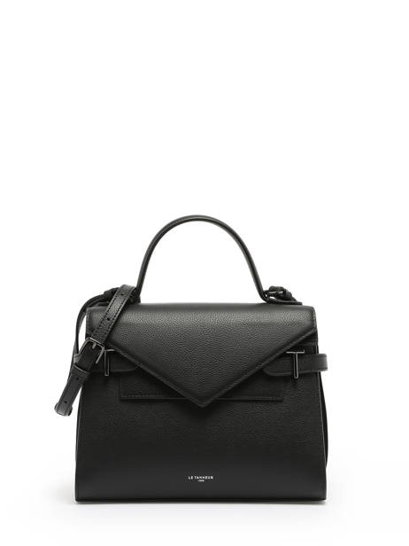 Cross Body Tas M Emilie Grainé Leder Le tanneur Zwart emily TEMI1014
