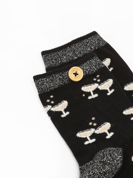Sokken Cabaia Zwart socks women LUC ander zicht 1