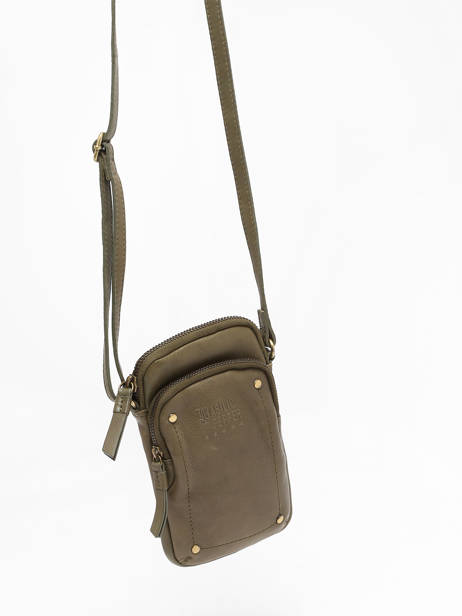Telefoonetui /cross Body Leder Basilic pepper Groen boston BBOS04 ander zicht 2
